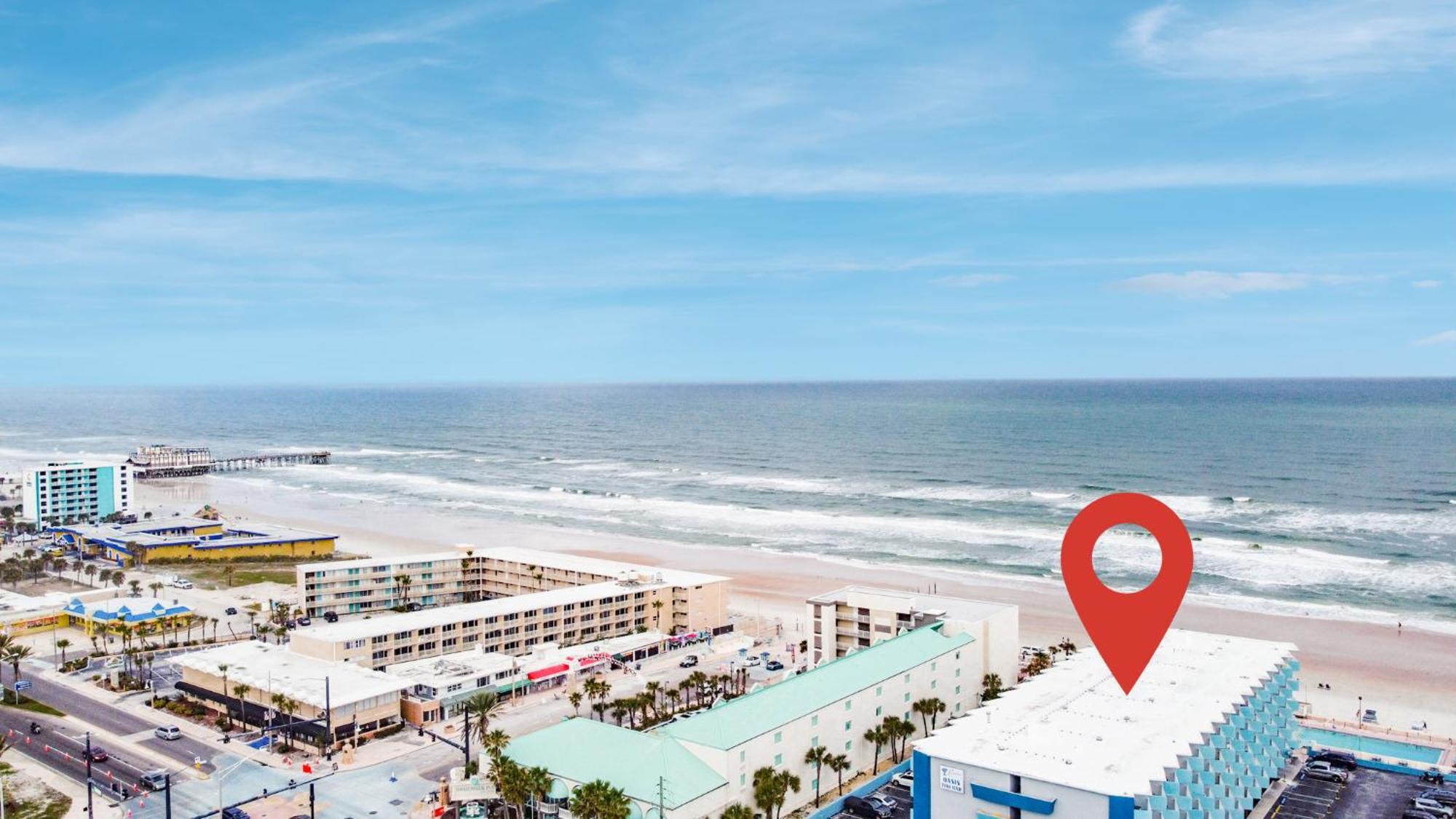 Open For 2025 Speedweeks Daytona 500 - Beachfront Studio - Private Balcony With Ocean View - Pool - Hot Tub - Tiki Bar - Sauna Aparthotel Daytona Beach Esterno foto